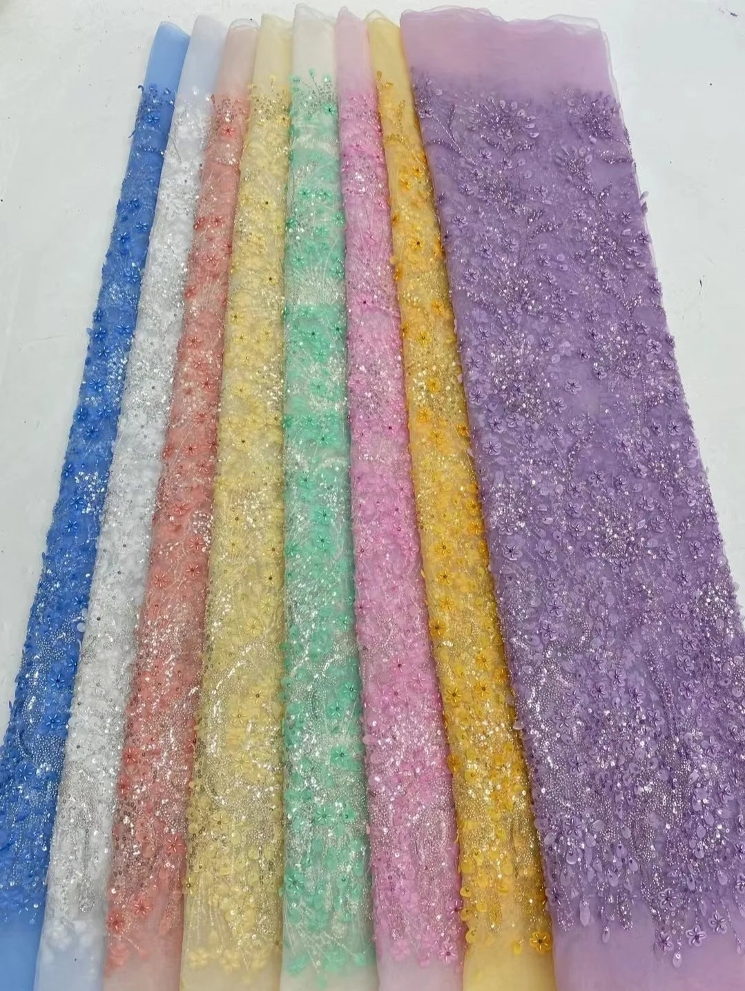 Beaded Sequins cord lace fabrics