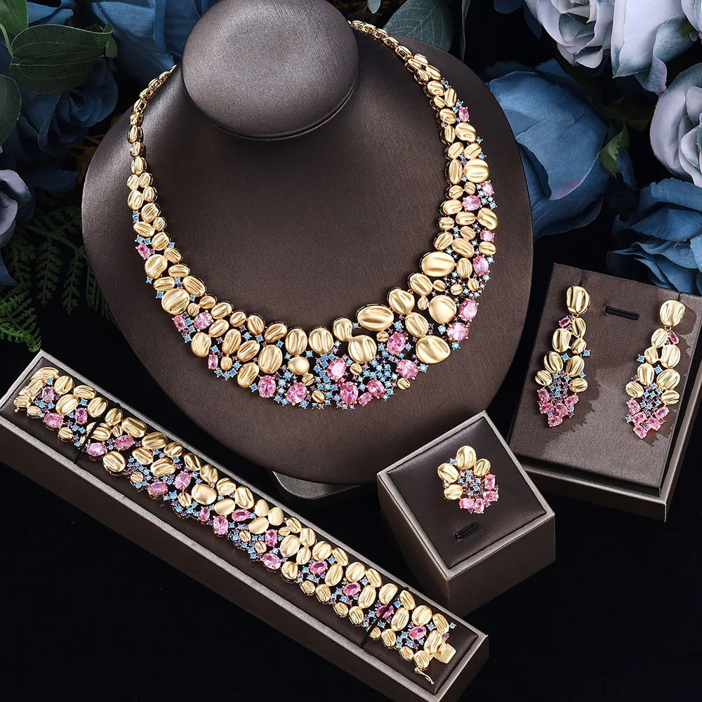 Elegant Dubai Bridal Jewelry Set - Perfect Wedding Party Accessories for Women