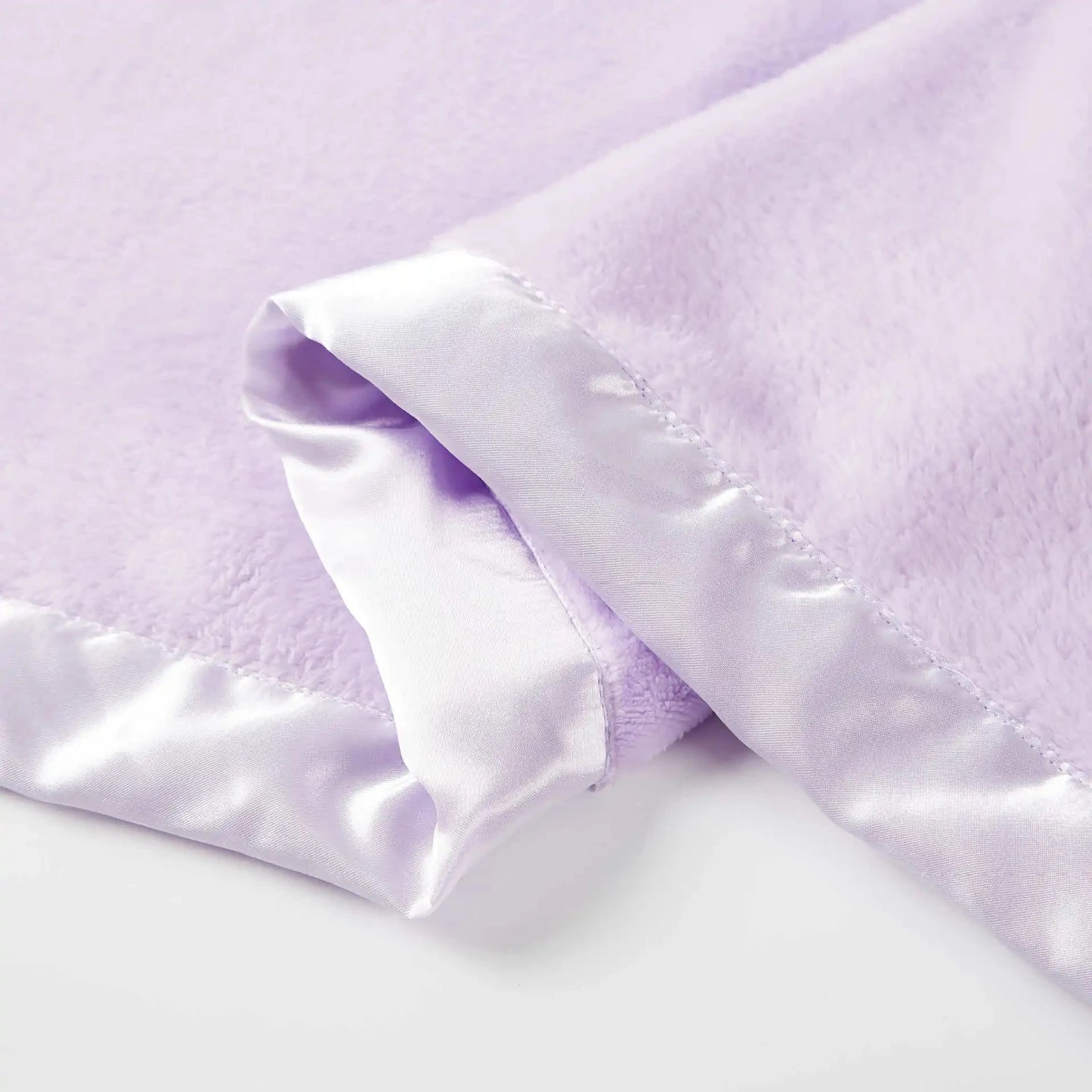 Solid Flannel Embroidered Satin Edge Quilt Soft Baby Blanket