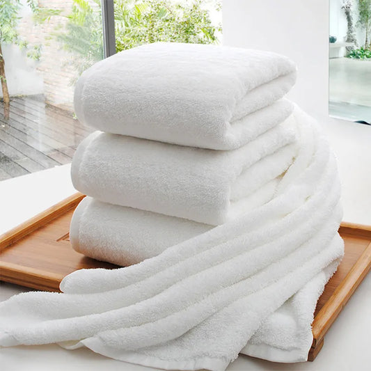 80x160cm white large thick cotton bath towel