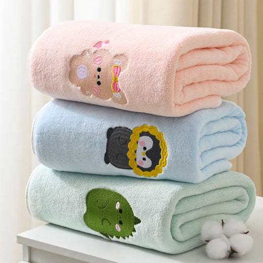 Printed baby bath towel, 43*41 inches absorbent embroidered Soft Towel