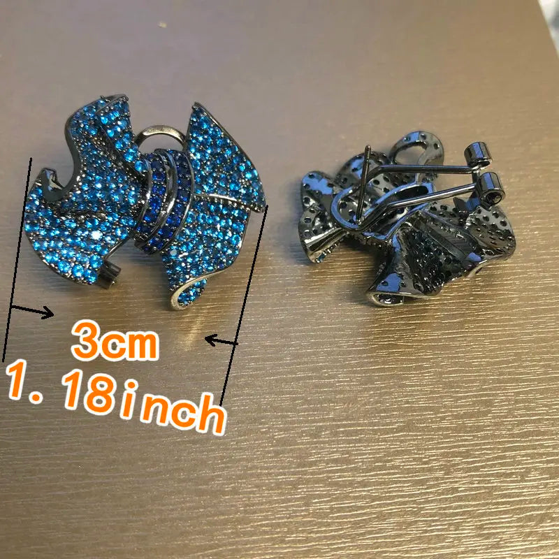 Royal Blue Knot Stud Earring with Lock