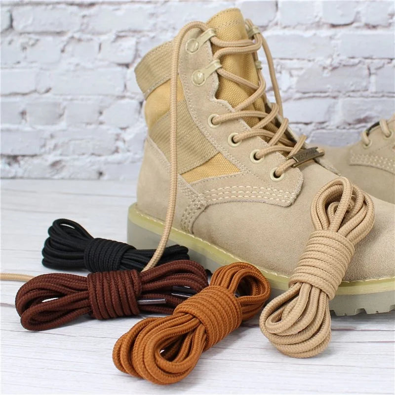 2pcs/ Pair Round Solid Polyester Shoelaces For Marten Boot