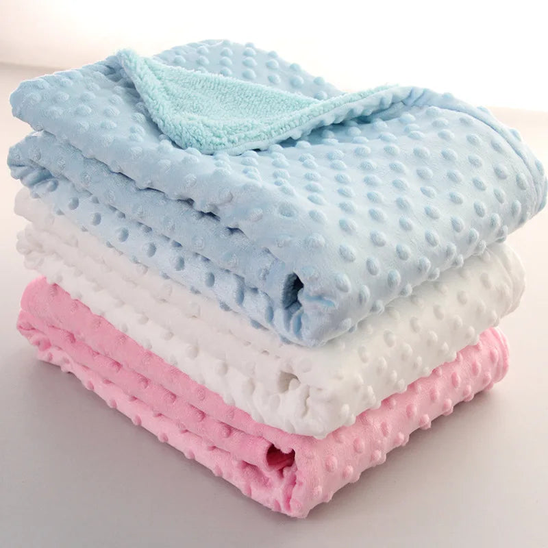 Warm Double Layer Swaddle Newborn Thermal Soft Fleece Blanket 76*102 cm