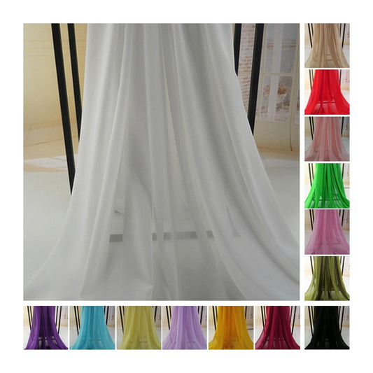 3/5/10M Premium Quality Chiffon Soft Polyester Sheer Fabric ,Sold by the Meter