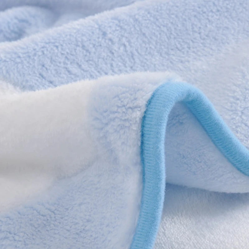 Newborn 3D Clouds Print Flannel Baby Blanket