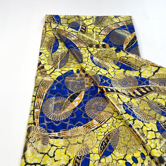 New African Golden Wax Fabrics Cotton Print Wrap Batik Ankara High Quality Original Pagne Material for Women Wedding Dress